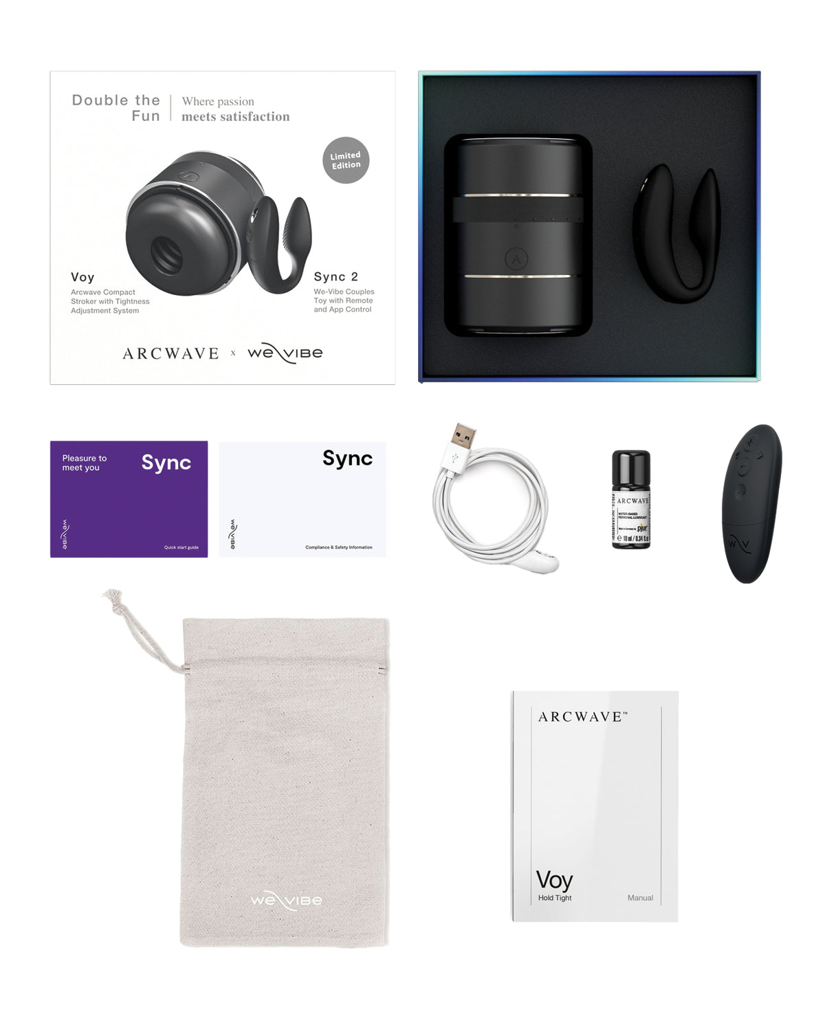Arcwave Voy & We-Vibe Sync 2 Couples Bundle – Black – view 4