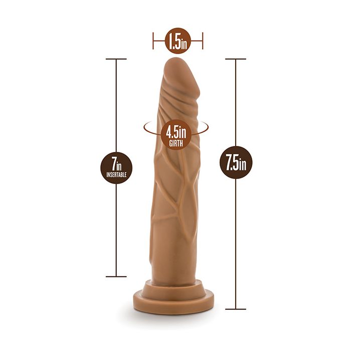 Realistic Cock Basic 7.5" - Mocha Dildo