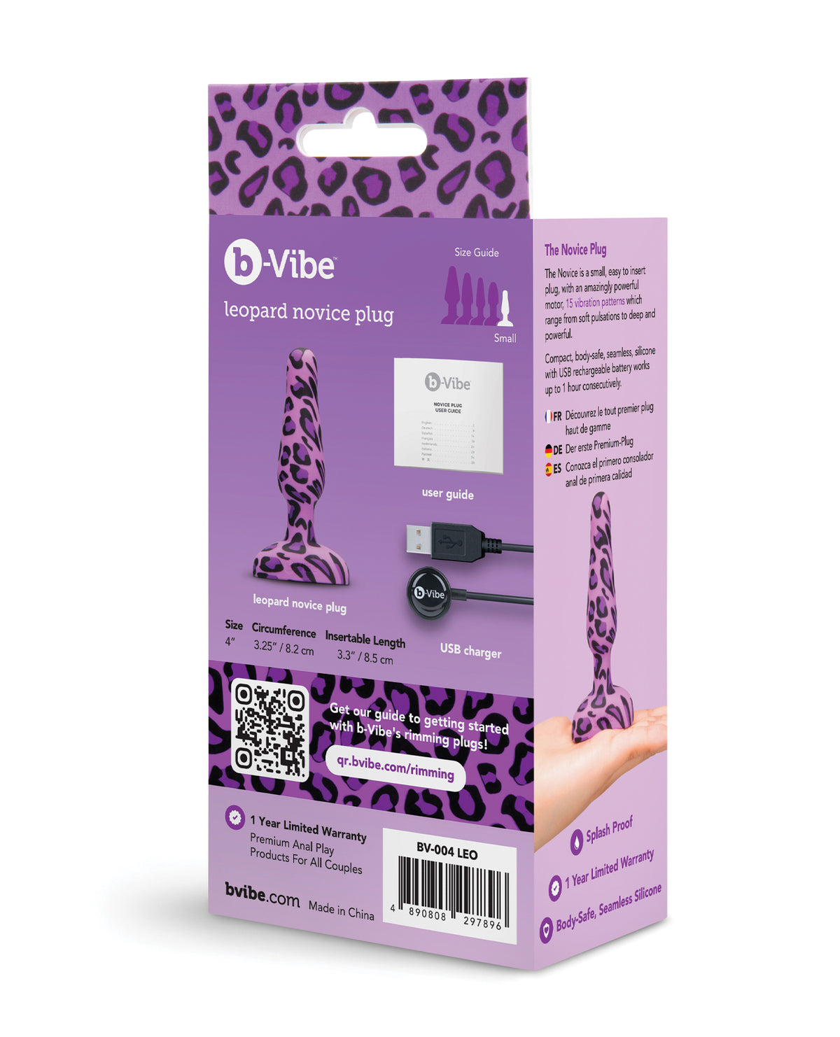 b-Vibe Leopard Novice Vibrating Plug – view 7