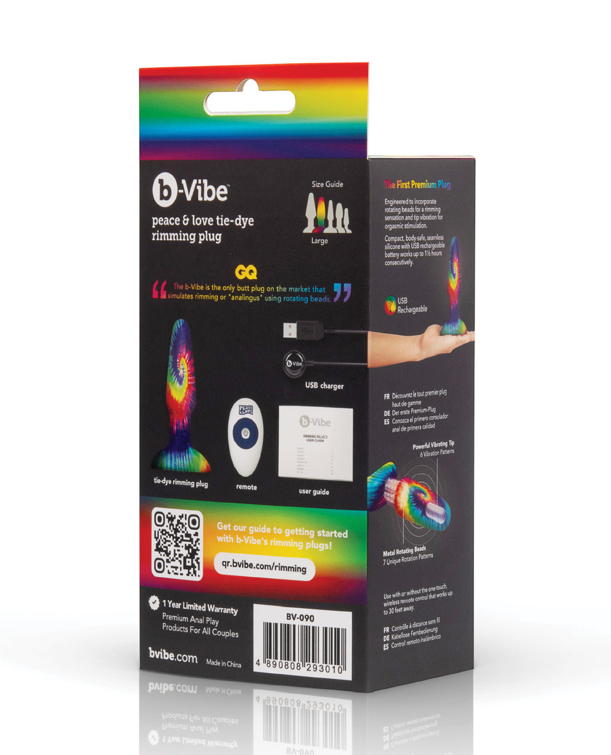 b-Vibe Peace & Love Tie-Dye Rimming Plug – view 7