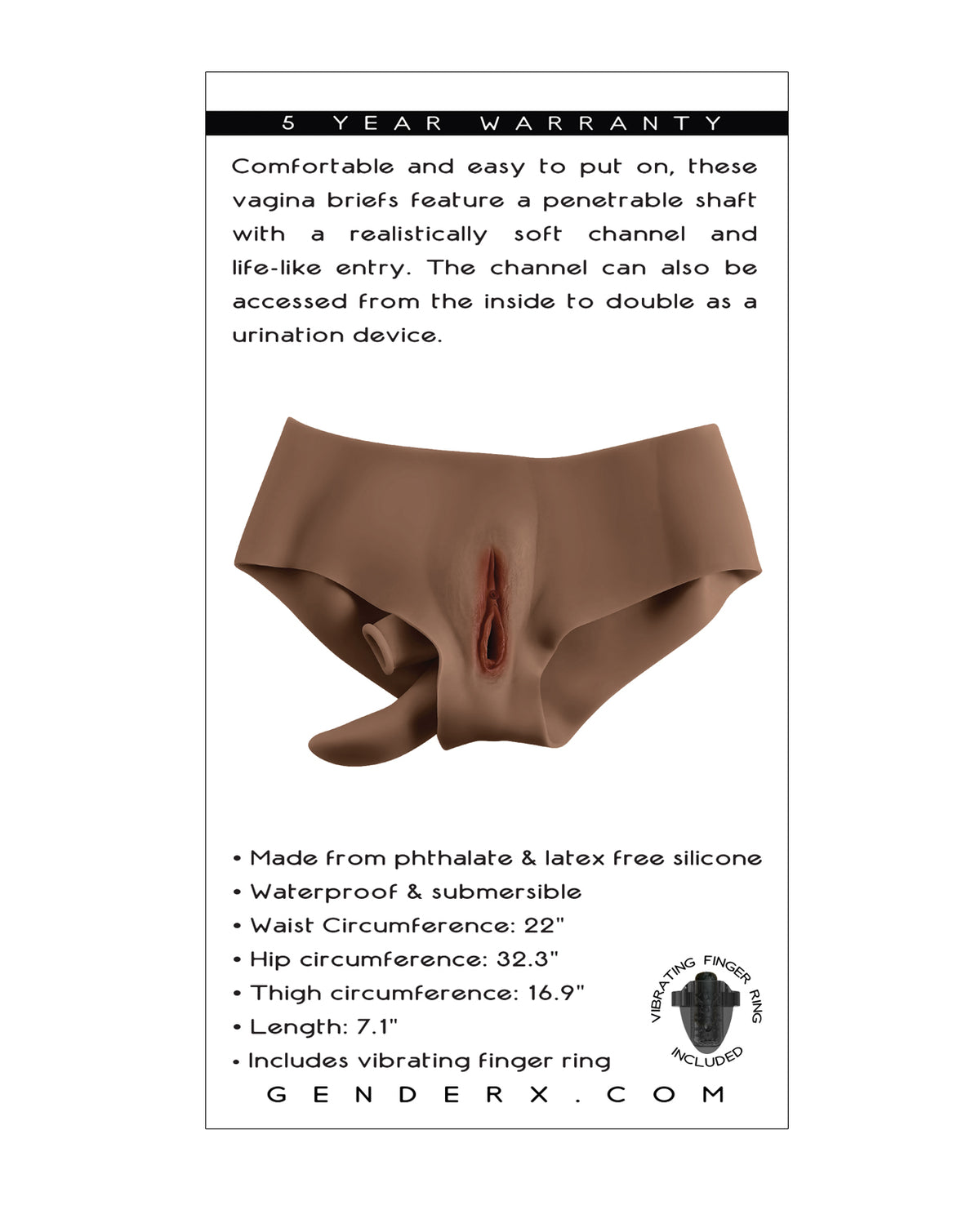 Gender X Realistic Vagina Briefs – Dark – view 6