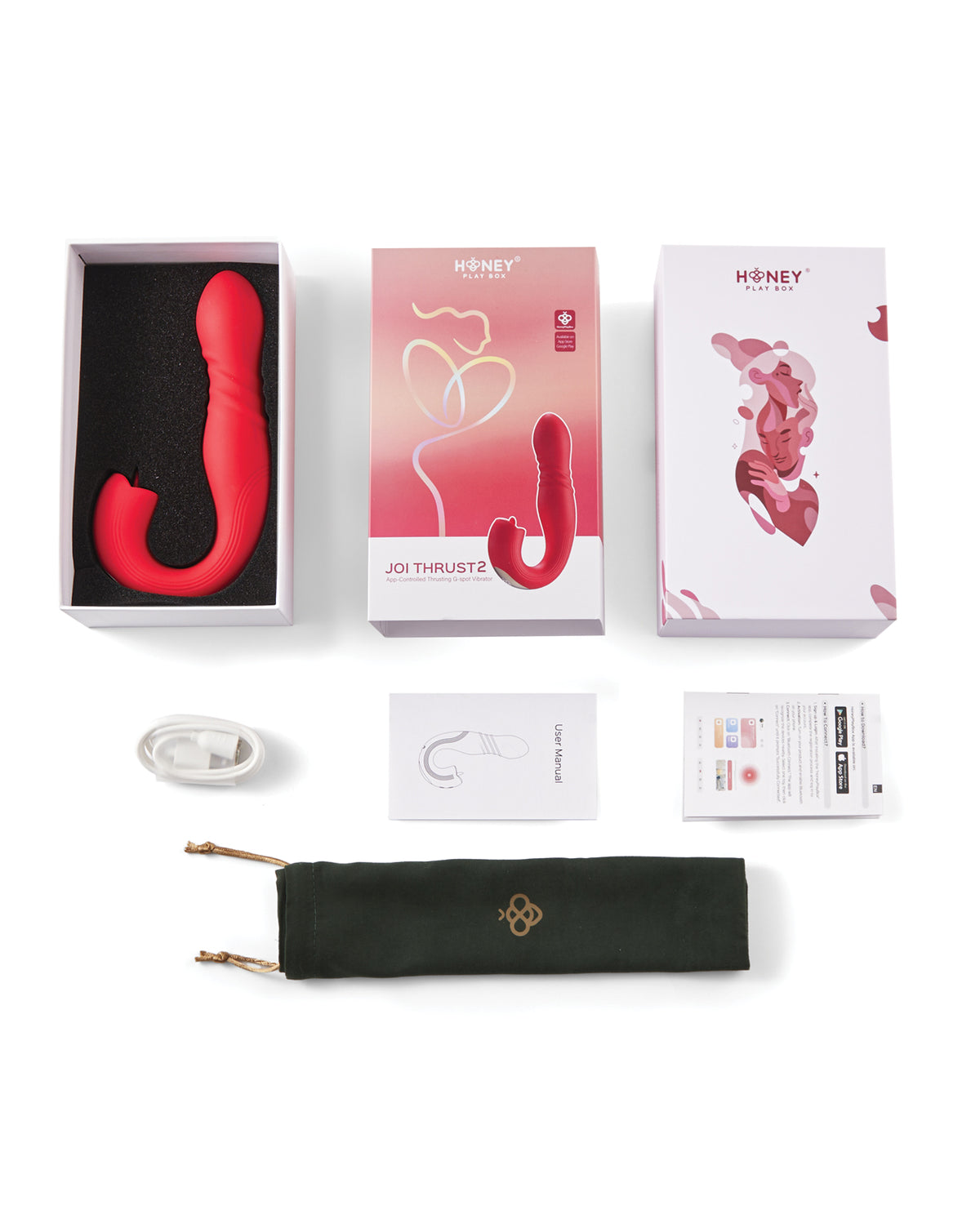 Honey Play Box Joi Thrust 2 Thrusting G-Spot Vibrator & Clit Licker – Red – view 3