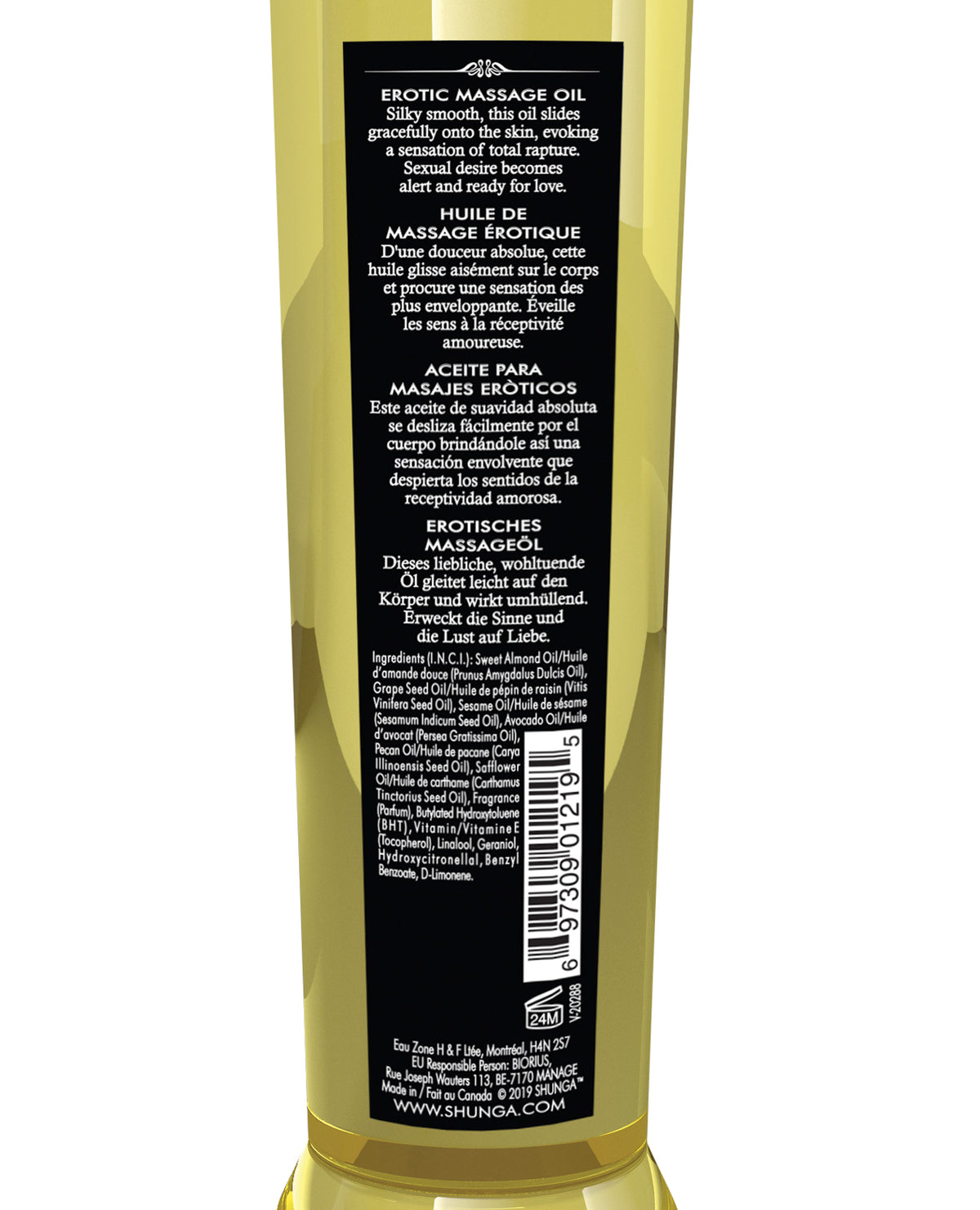 Shunga Erotic Massage Oil – 8 oz – Midnight Flower – view 3