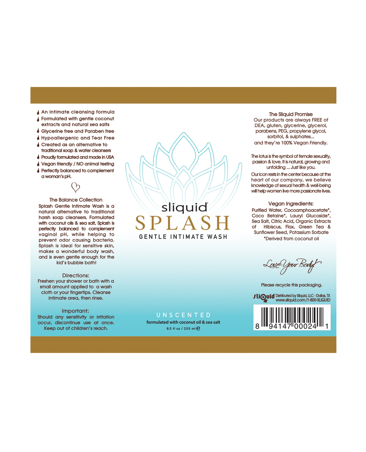 Sliquid Splash Gentle Feminine Wash – 8.5 oz – Unscented – view 3