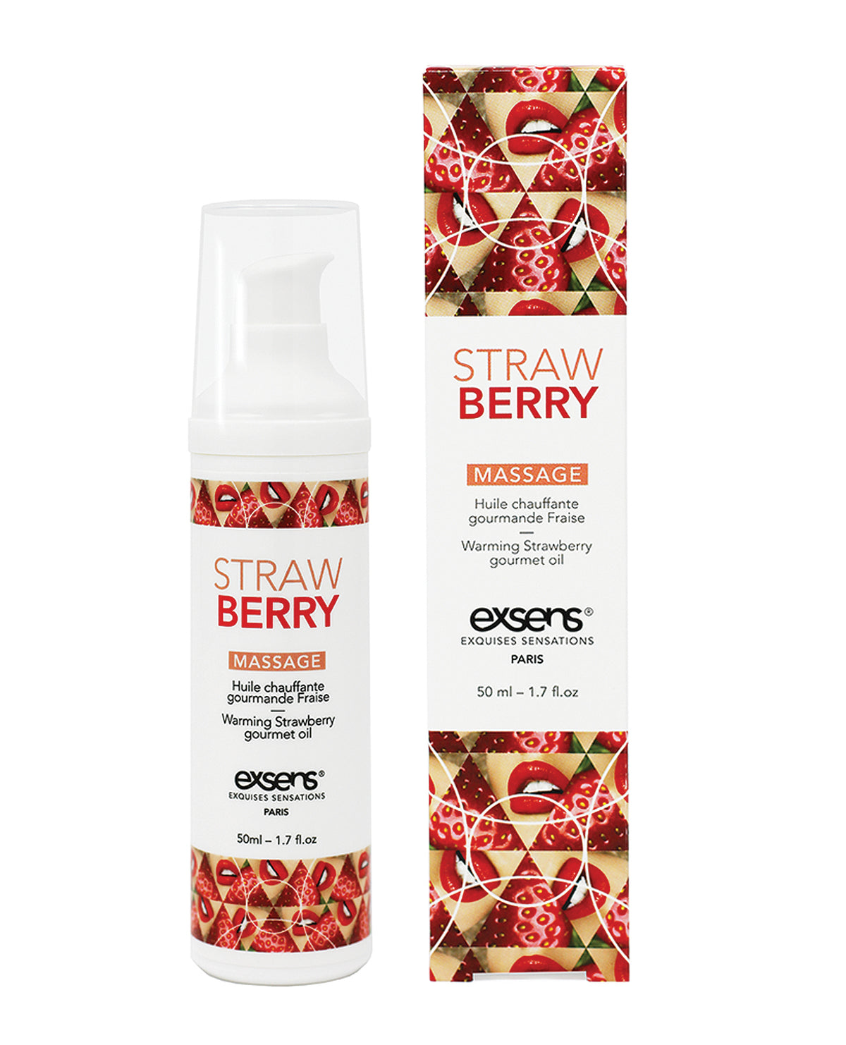 EXSENS of Paris Kissable Warming Massage Oil – Strawberry
