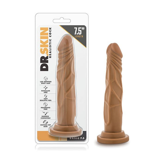 Realistic Cock Basic 7.5" - Mocha Dildo
