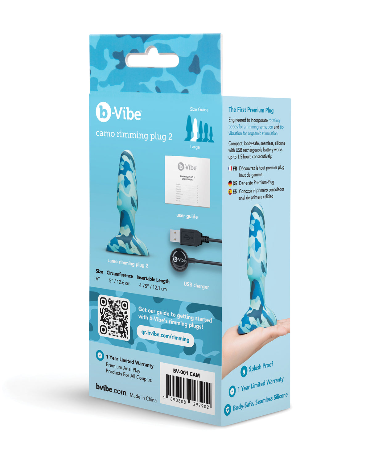b-Vibe Rimming Plug 2 – Camo – view 7