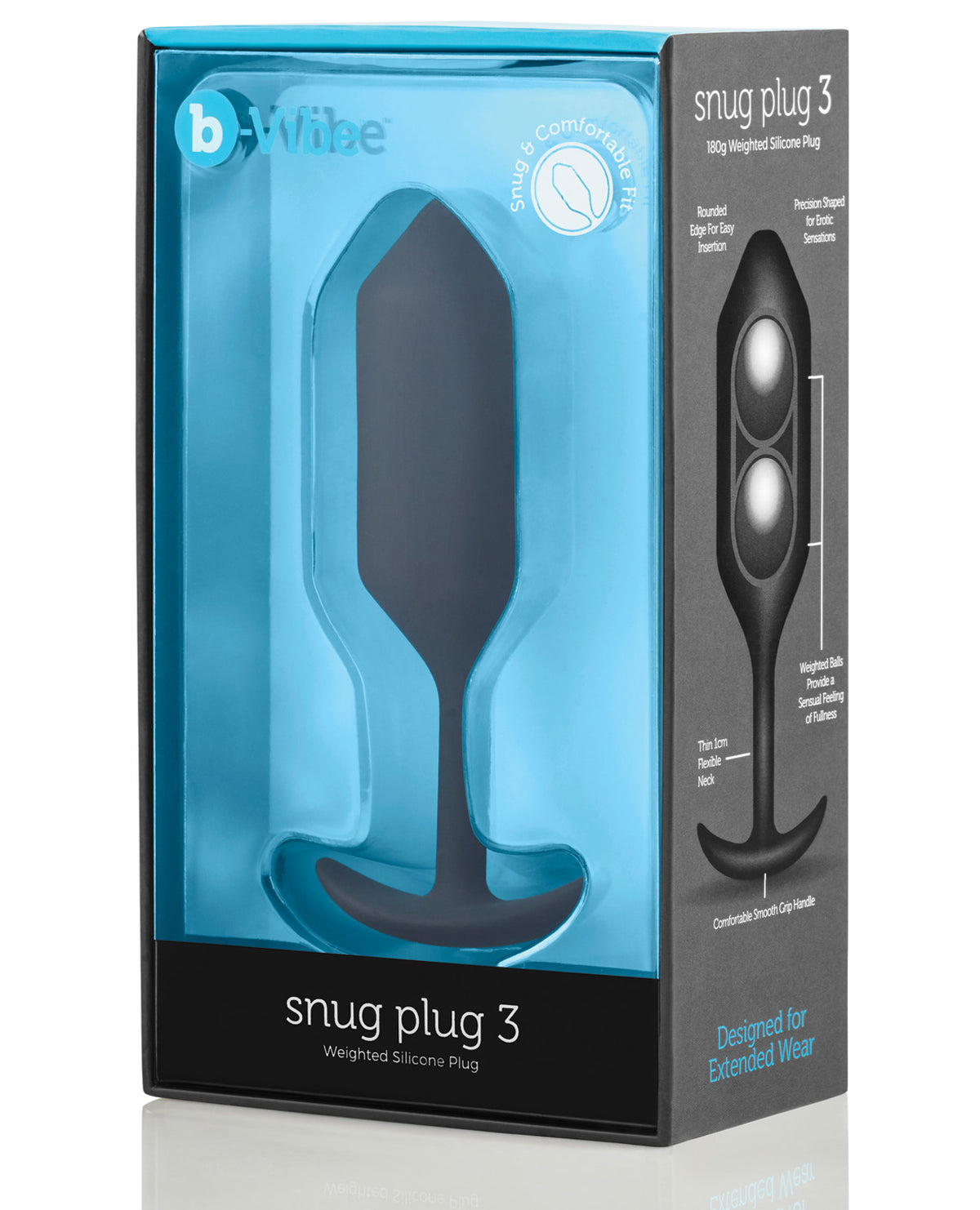 b-Vibe Weighted Snug Plug 3 – 180 g – Black