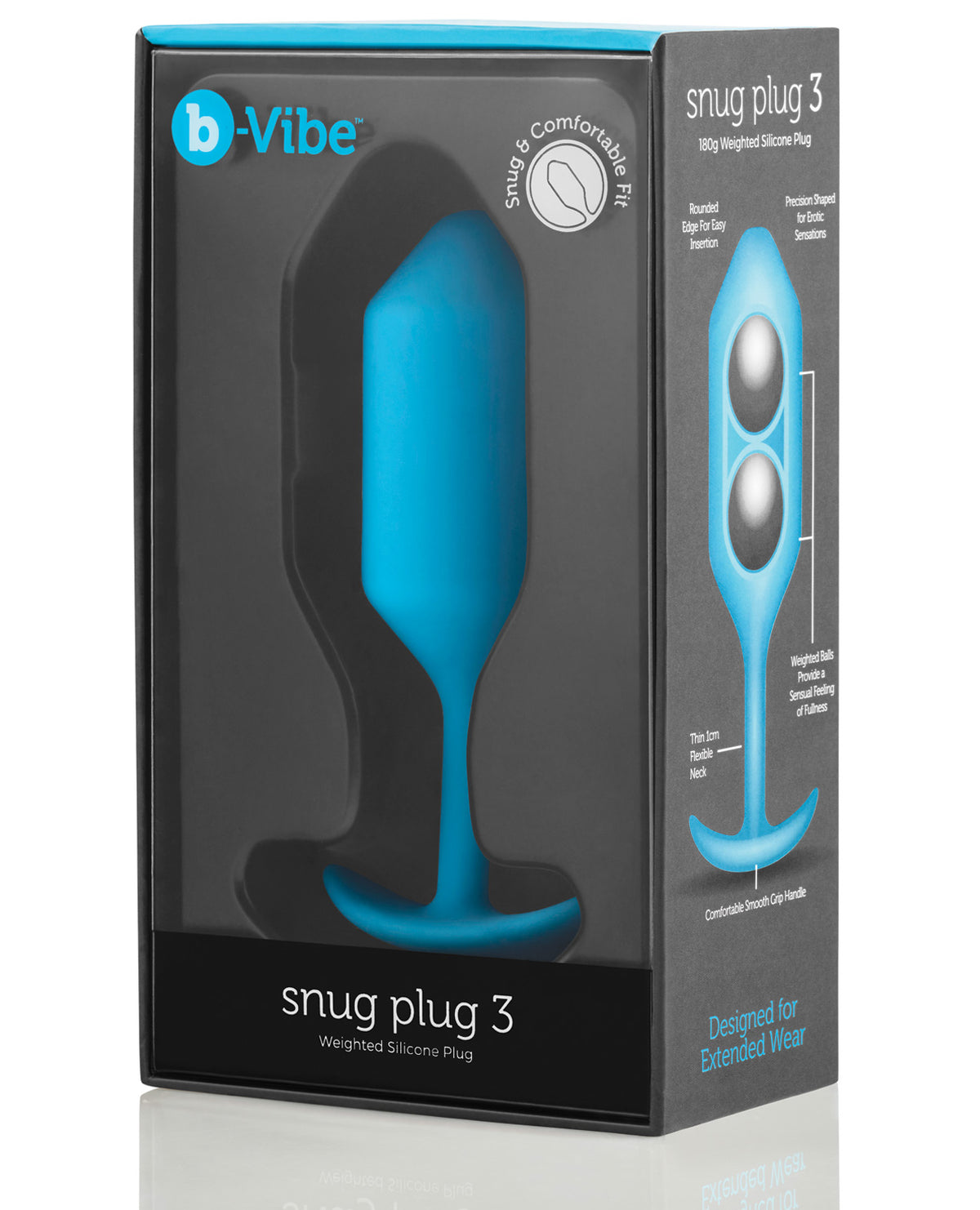 b-Vibe Weighted Snug Plug 3 – 180 g – Teal