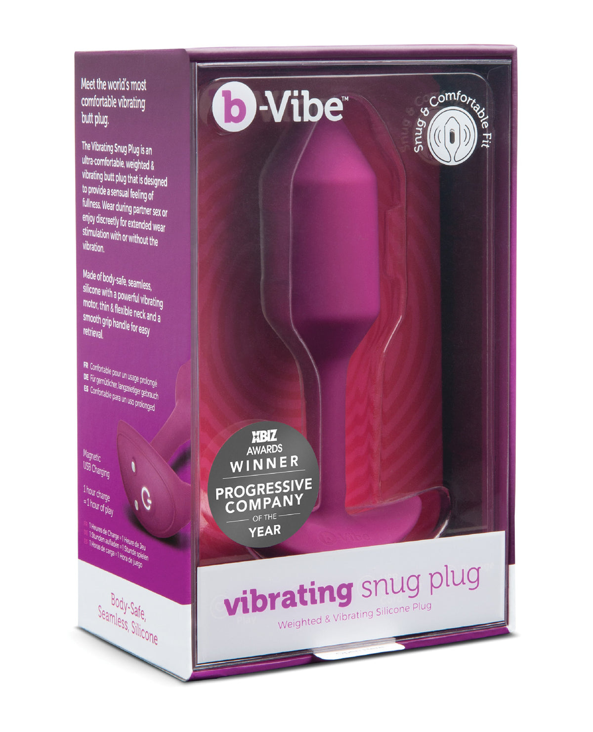 b-Vibe Vibrating Weighted Snug Plug M – Rose