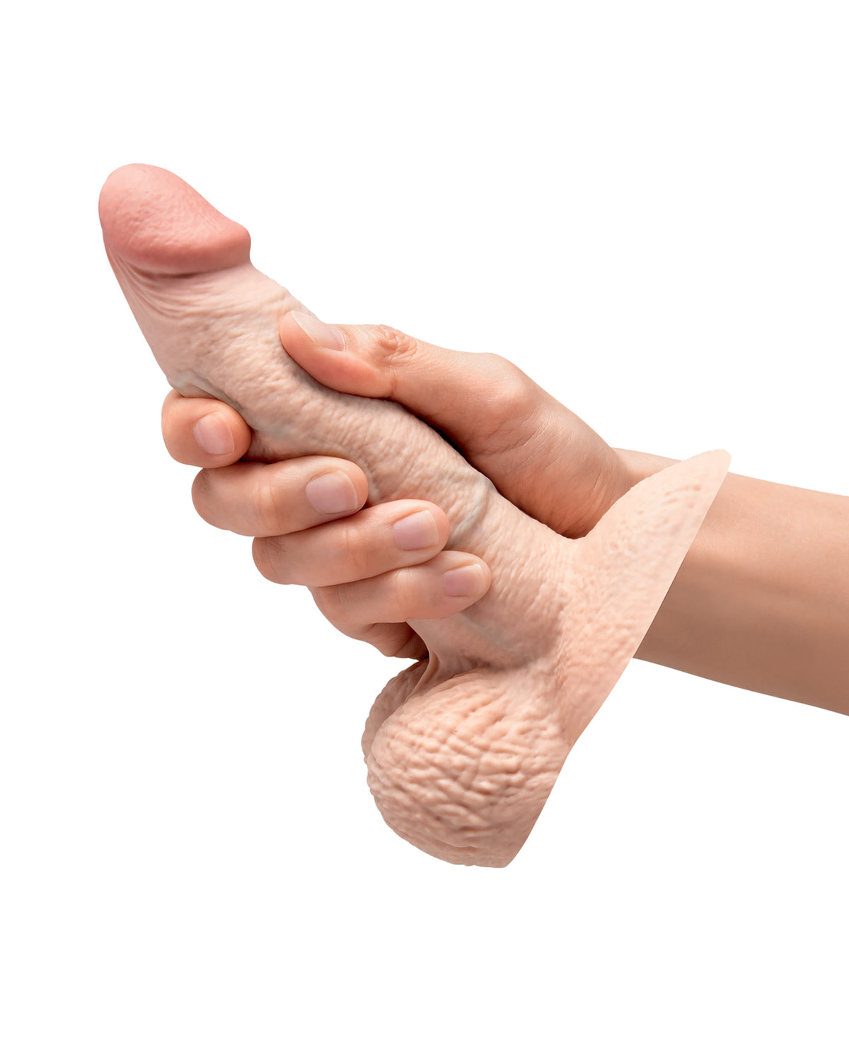 b-Vibe Slipskin 6" Girthy Realistic Dildo – Cream – view 5