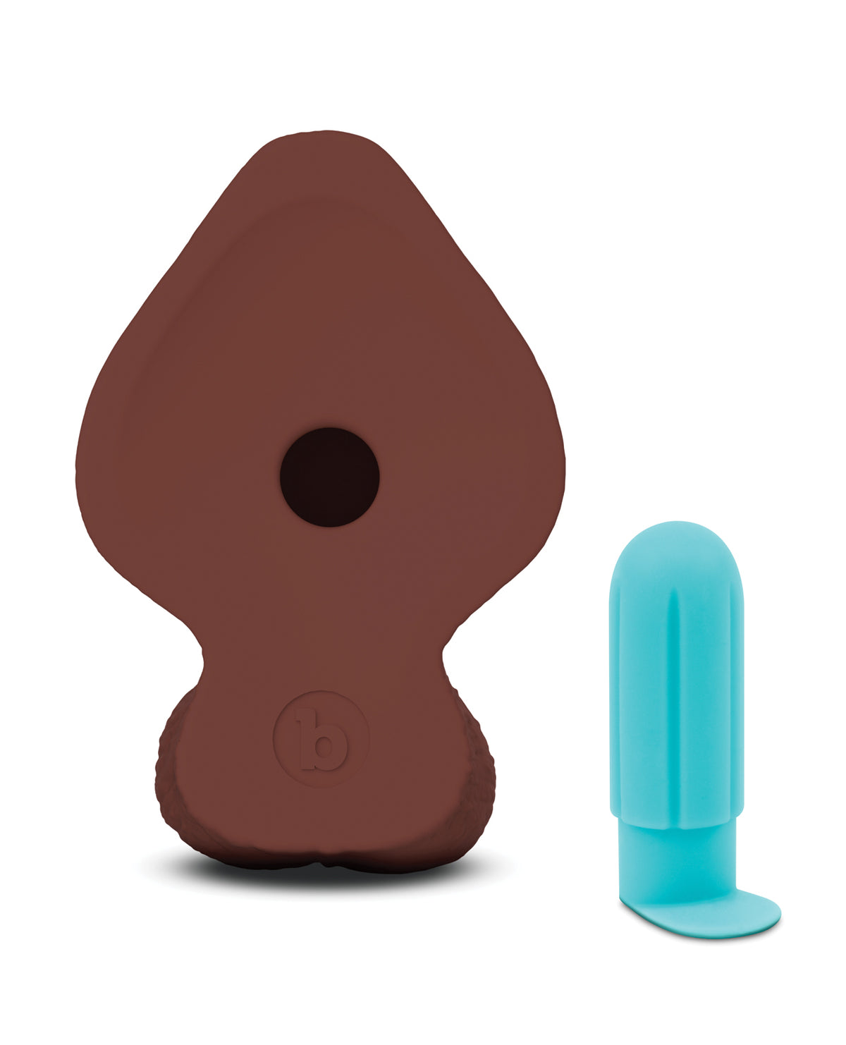 b-Vibe Slipskin 8" Girthy Realistic Dildo – Brown – view 6