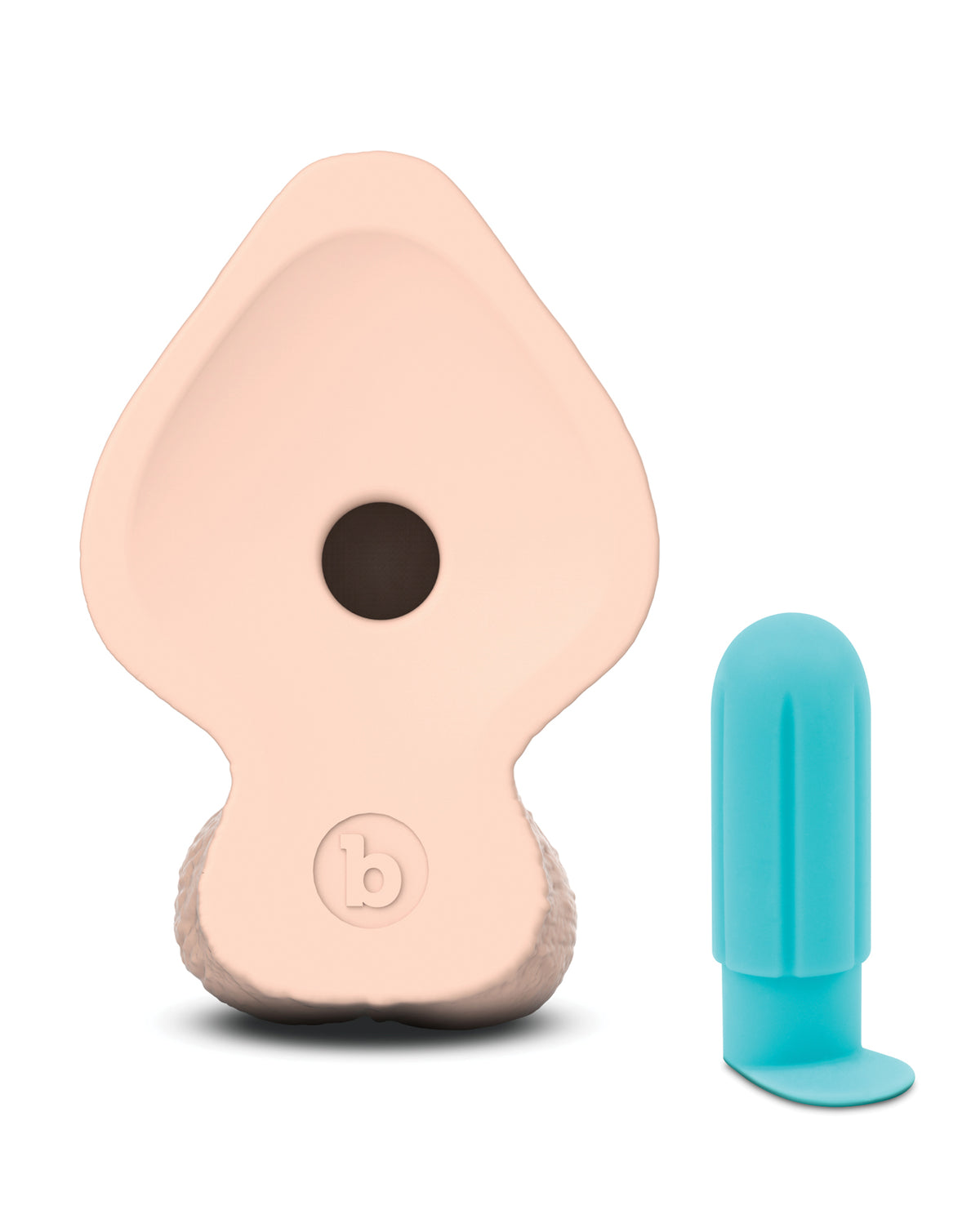 b-Vibe Slipskin 8" Girthy Realistic Dildo – Cream – view 6