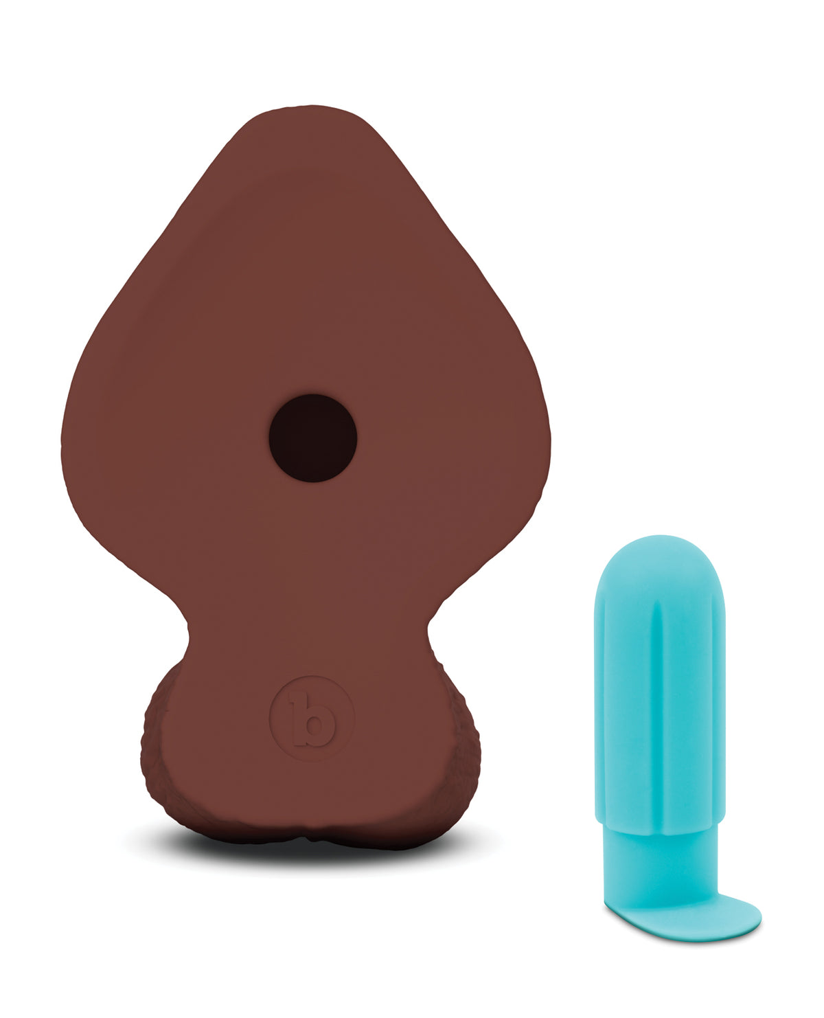 b-Vibe Slipskin 9" Girthy Realistic Dildo – Brown – view 6