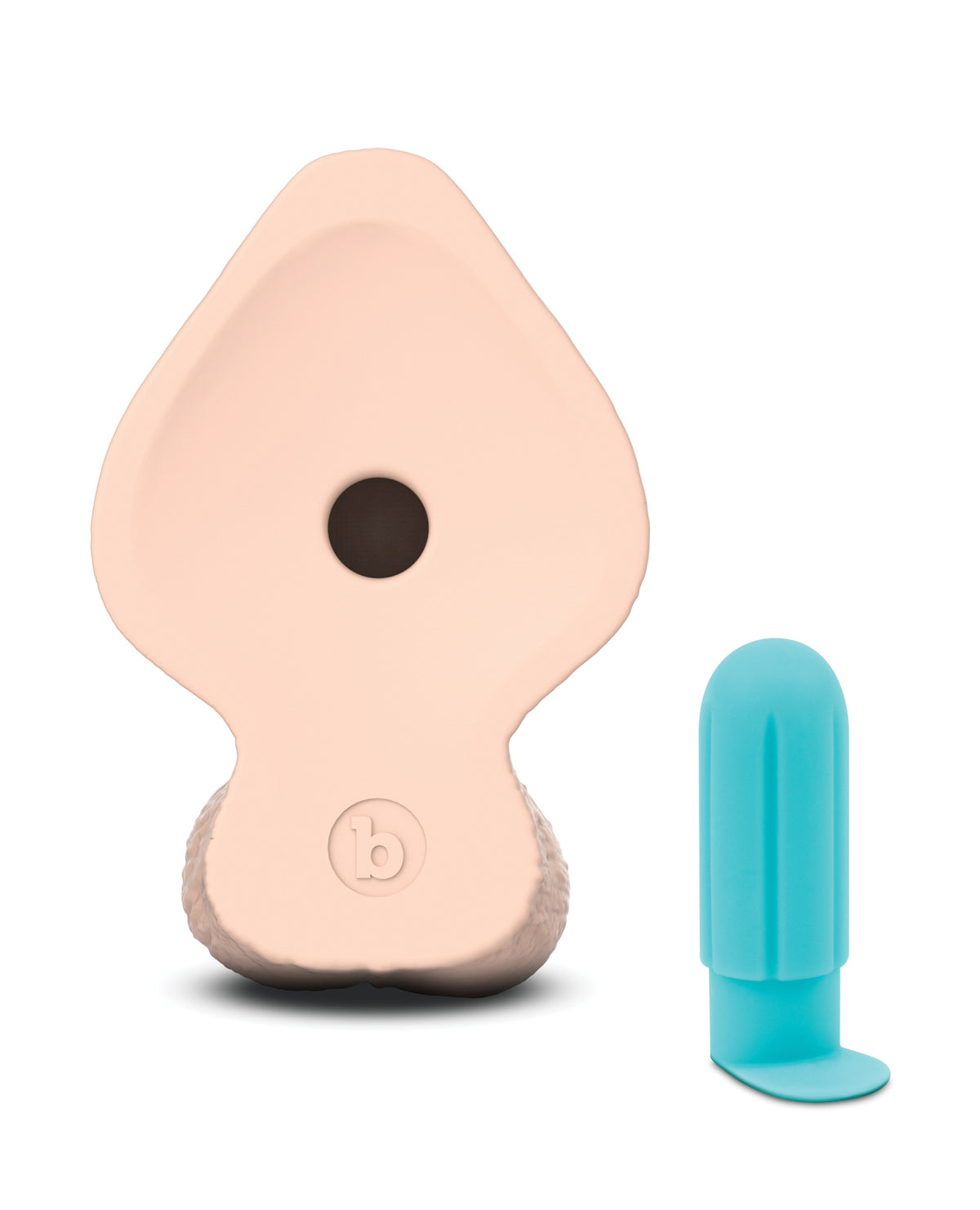 b-Vibe Slipskin 9" Girthy Realistic Dildo – Cream – view 6
