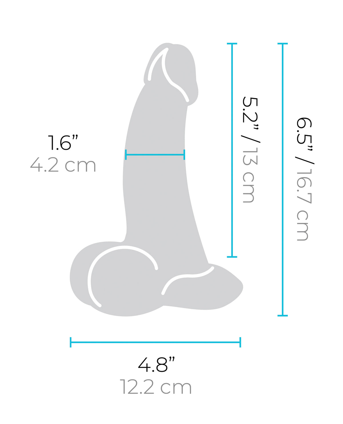 b-Vibe Slipskin 6.5" Curvy Realistic Dildo – Cream – view 7