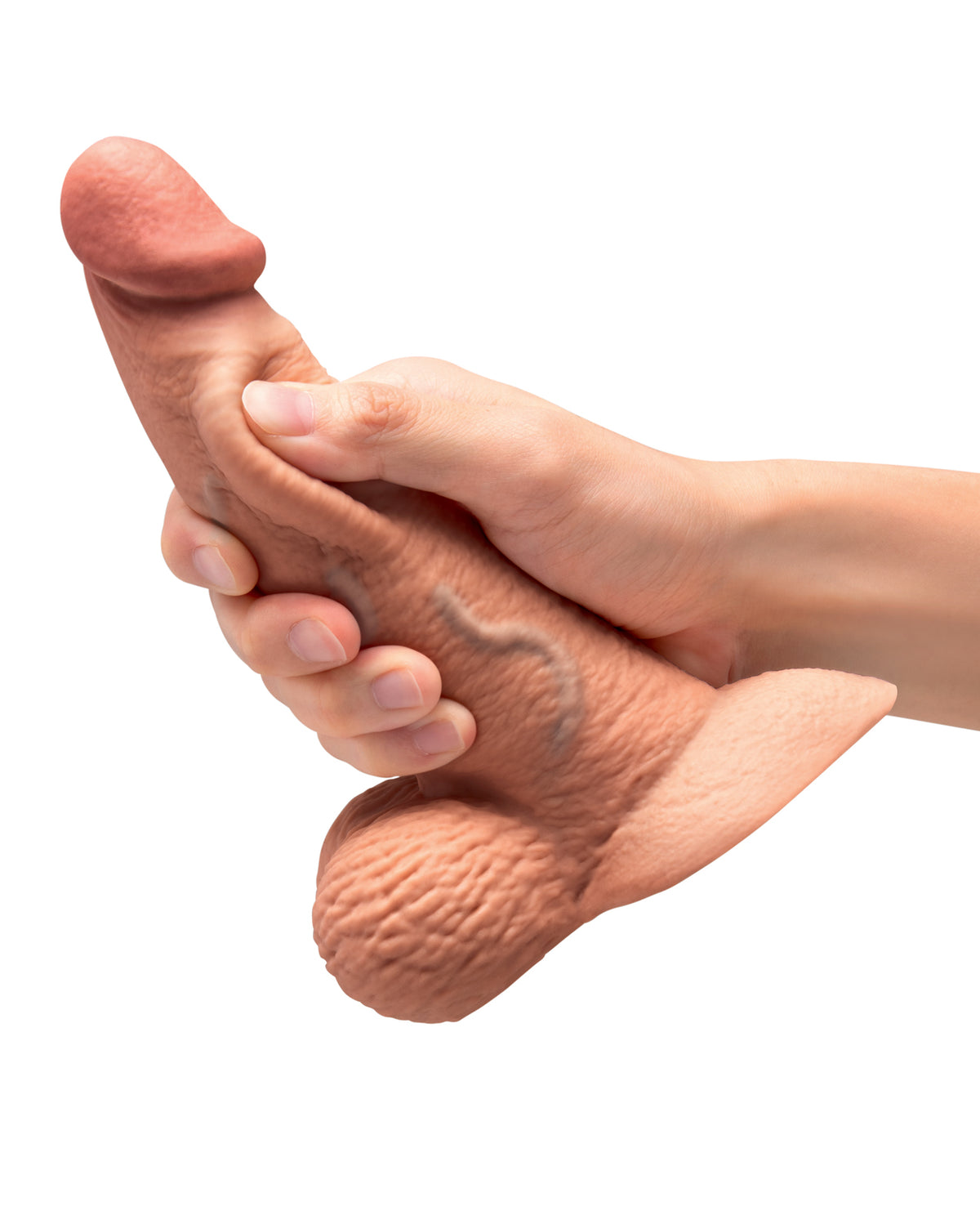 b-Vibe Slipskin 6.5" Curvy Realistic Dildo – Mocha – view 5