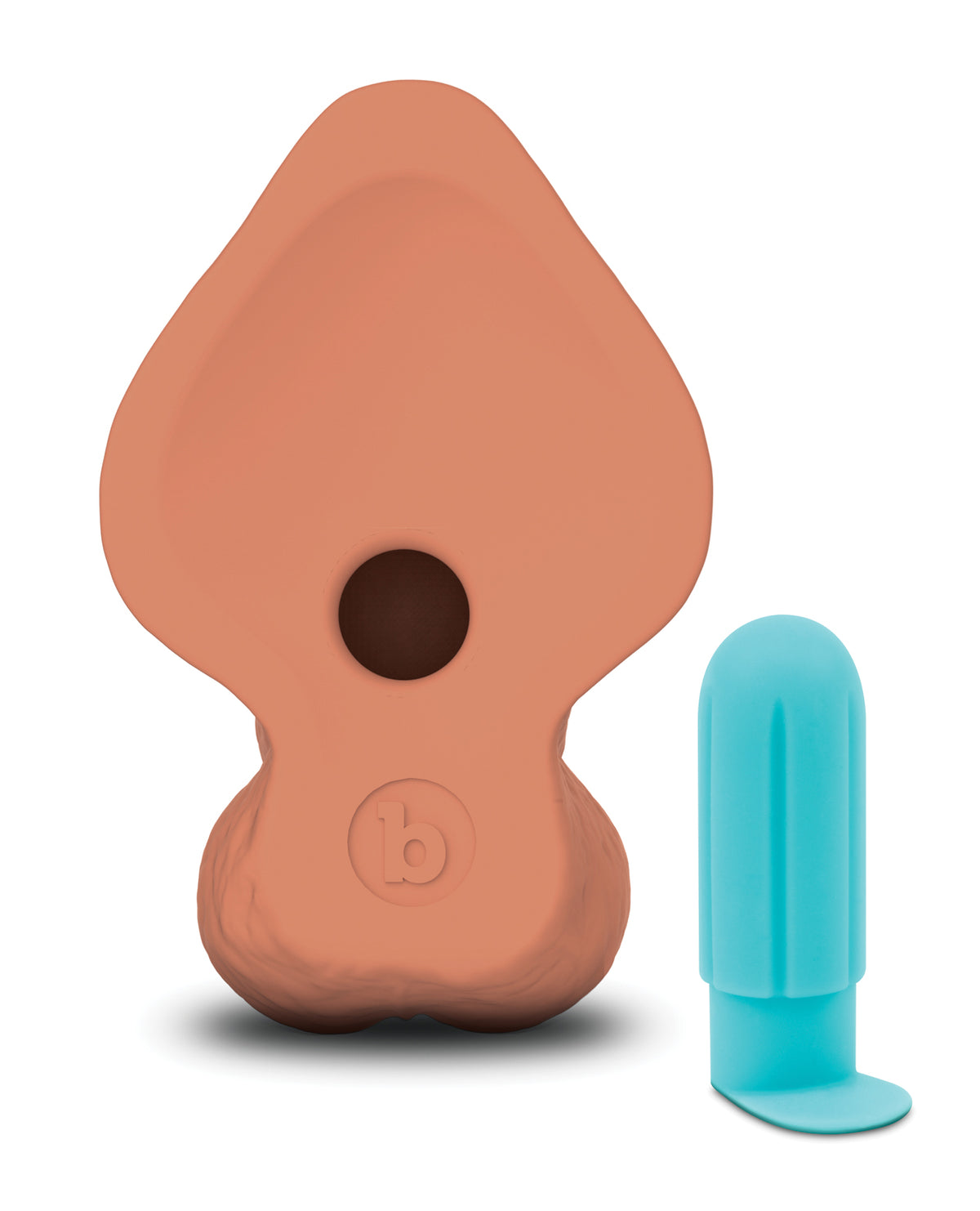 b-Vibe Slipskin 9" Curvy Realistic Dildo – Mocha – view 6