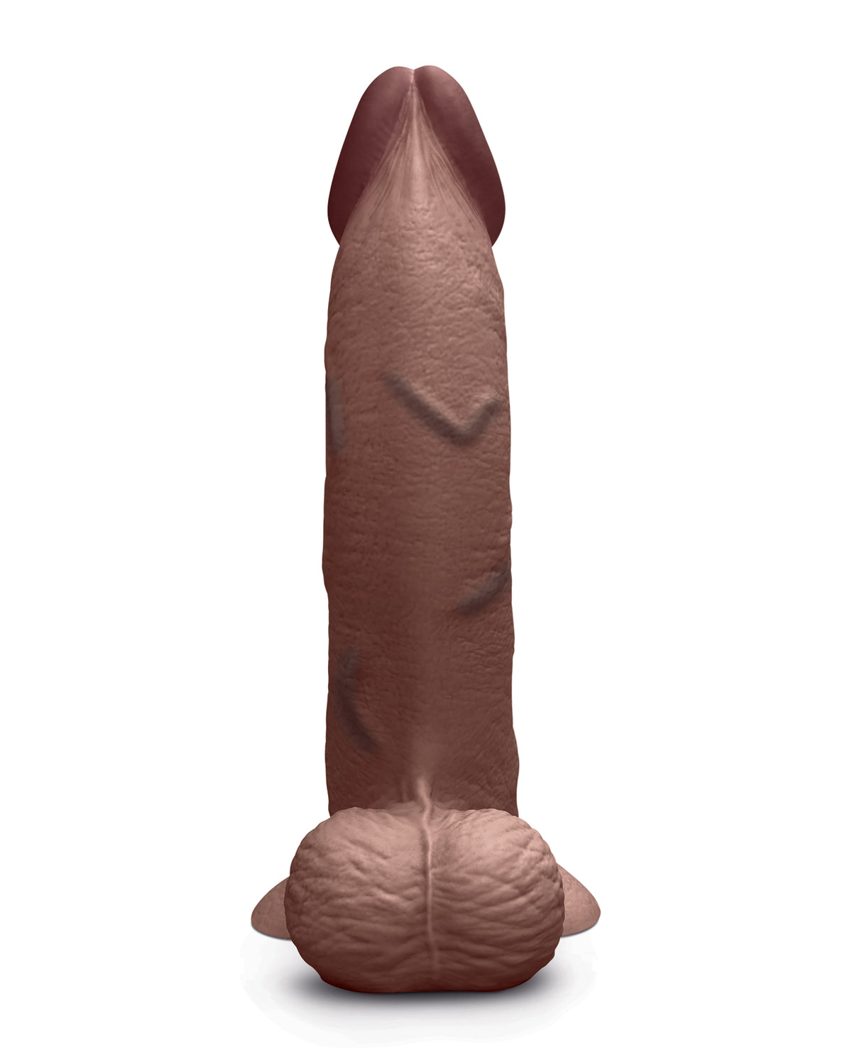 b-Vibe Slipskin 10" Curvy Realistic Dildo – Brown – view 3