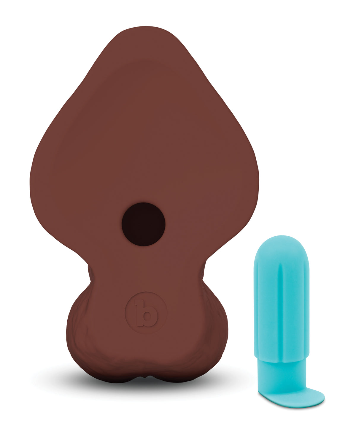 b-Vibe Slipskin 10" Curvy Realistic Dildo – Brown – view 6