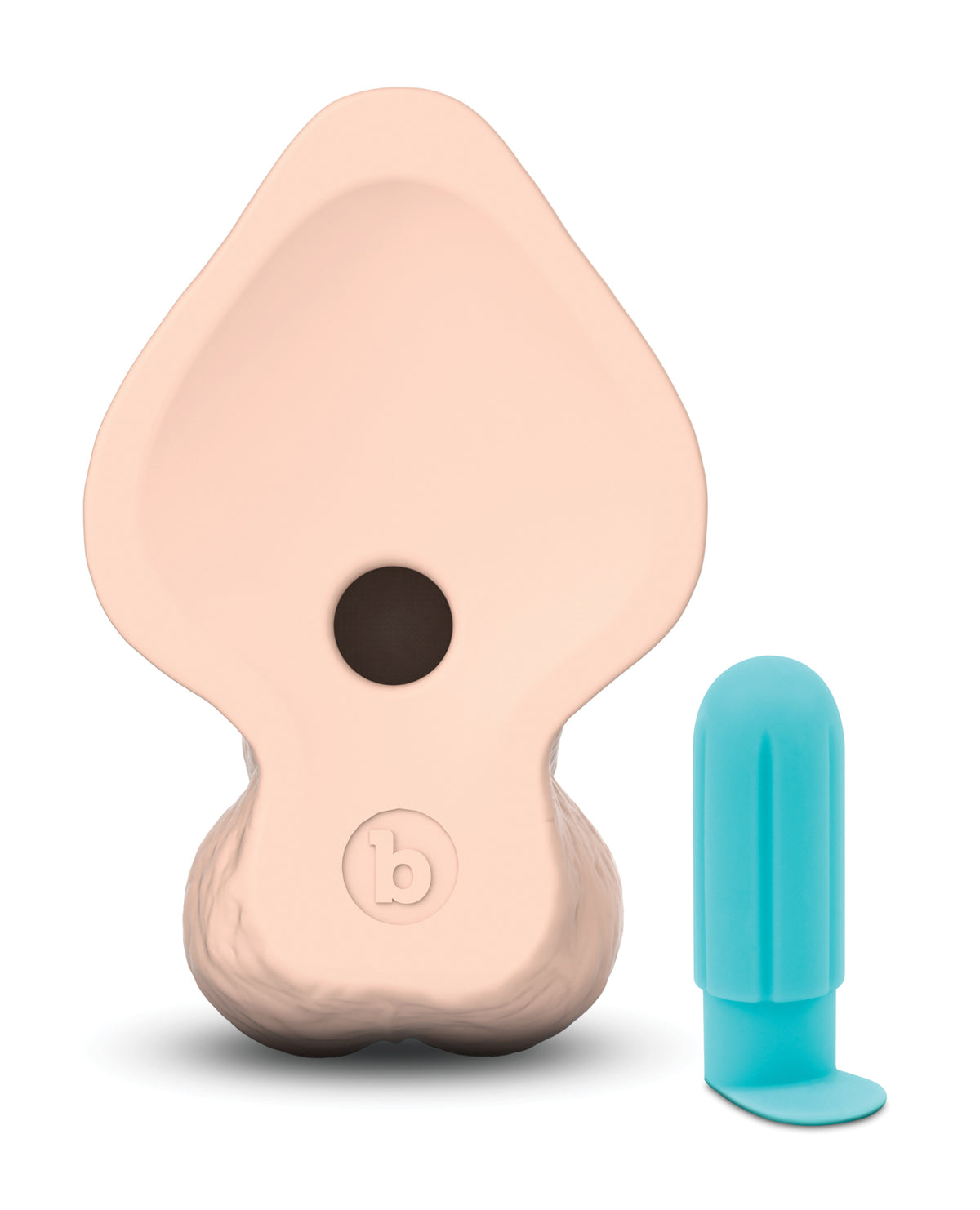 b-Vibe Slipskin 10" Curvy Realistic Dildo – Cream – view 6