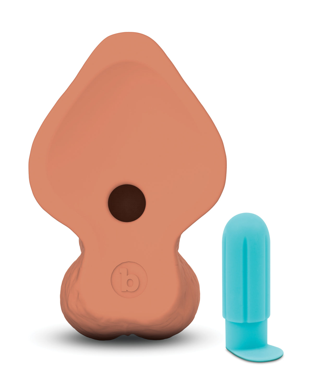 b-Vibe Slipskin 10" Curvy Realistic Dildo – Mocha – view 6