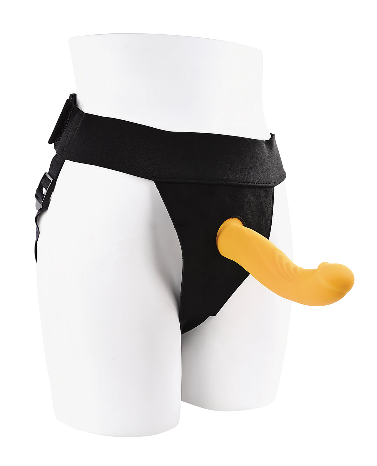 Gender X Sweet Embrace Dual-Motor Strap-On Vibe with Harness – Yellow – view 3