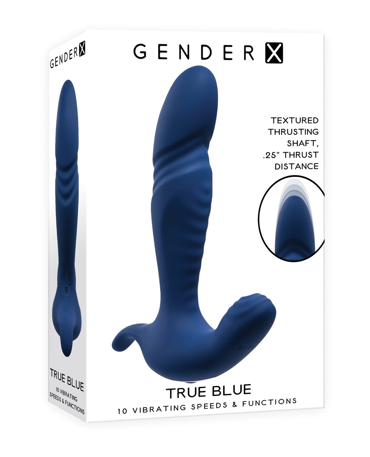 Gender X True Blue Thrusting Vibrator