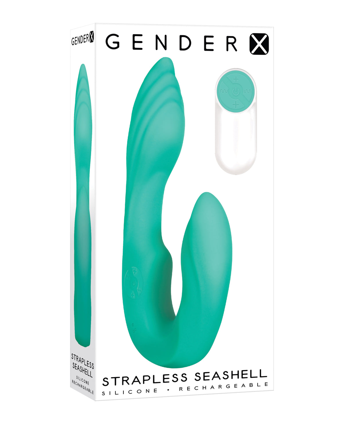 Gender X Strapless Seashell Wearable Dual Vibe – Teal