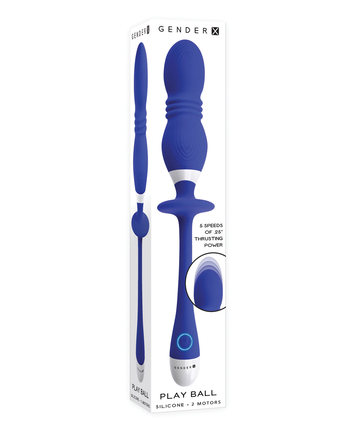 Gender X Play Ball Thrusting Vibrator – Blue