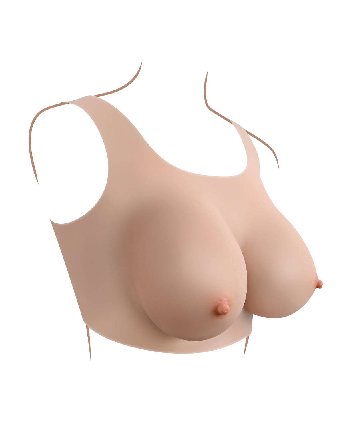 Gender X Realistic Breast Plate – D-Cup – Light – view 2