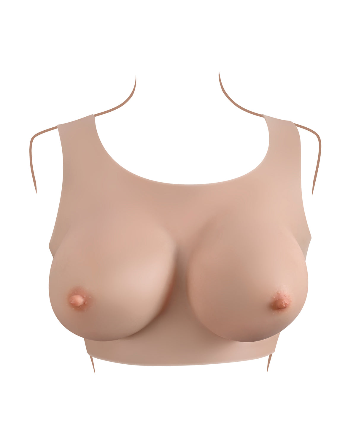 Gender X Realistic Breast Plate – D-Cup – Light – view 3