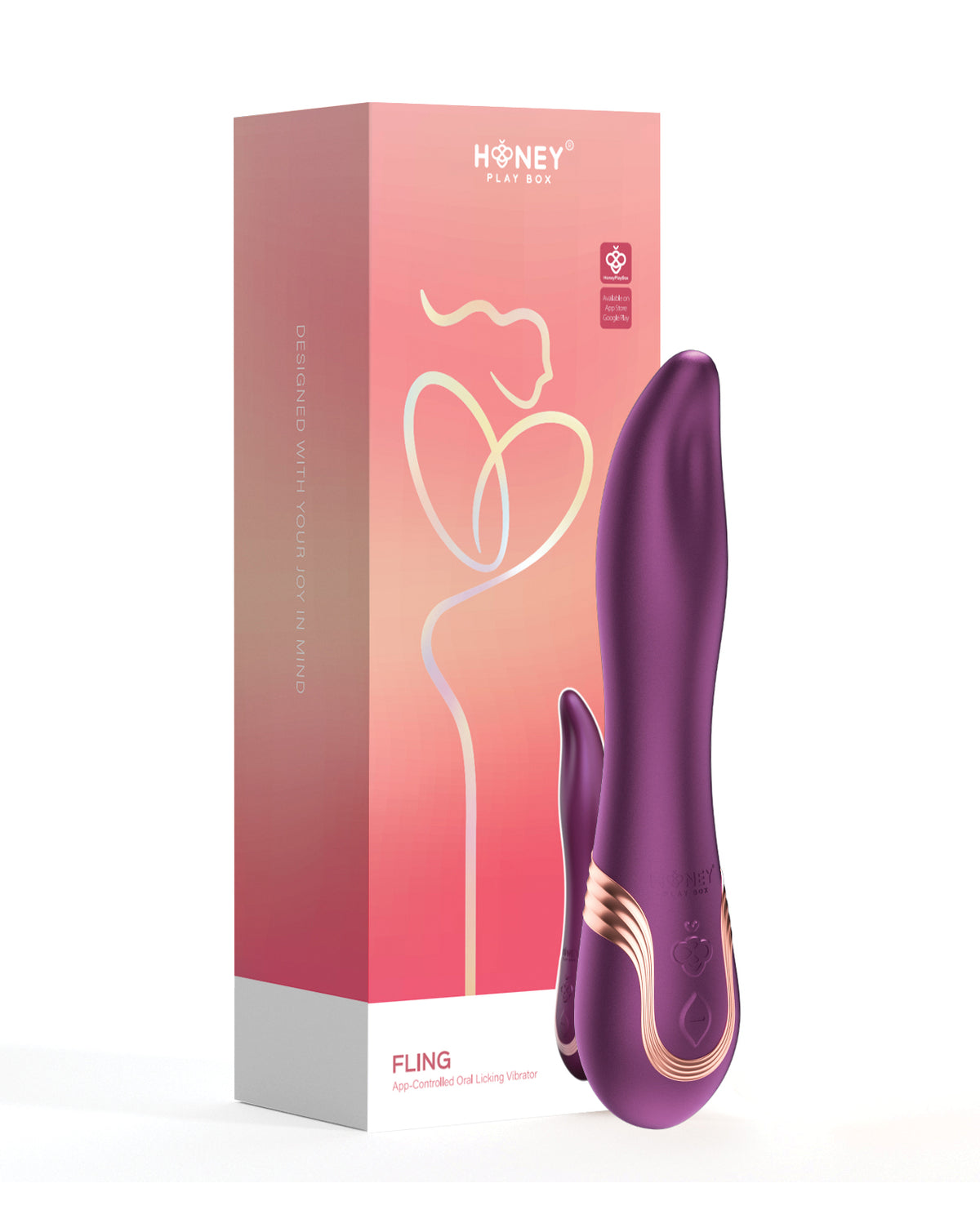 Honey Play Box Fling Tongue Licking Vibrator – Purple – view 5