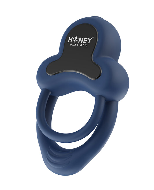 Honey Play Box Anello Vibrating Double Ring with Clitoral Stimulator – Blue