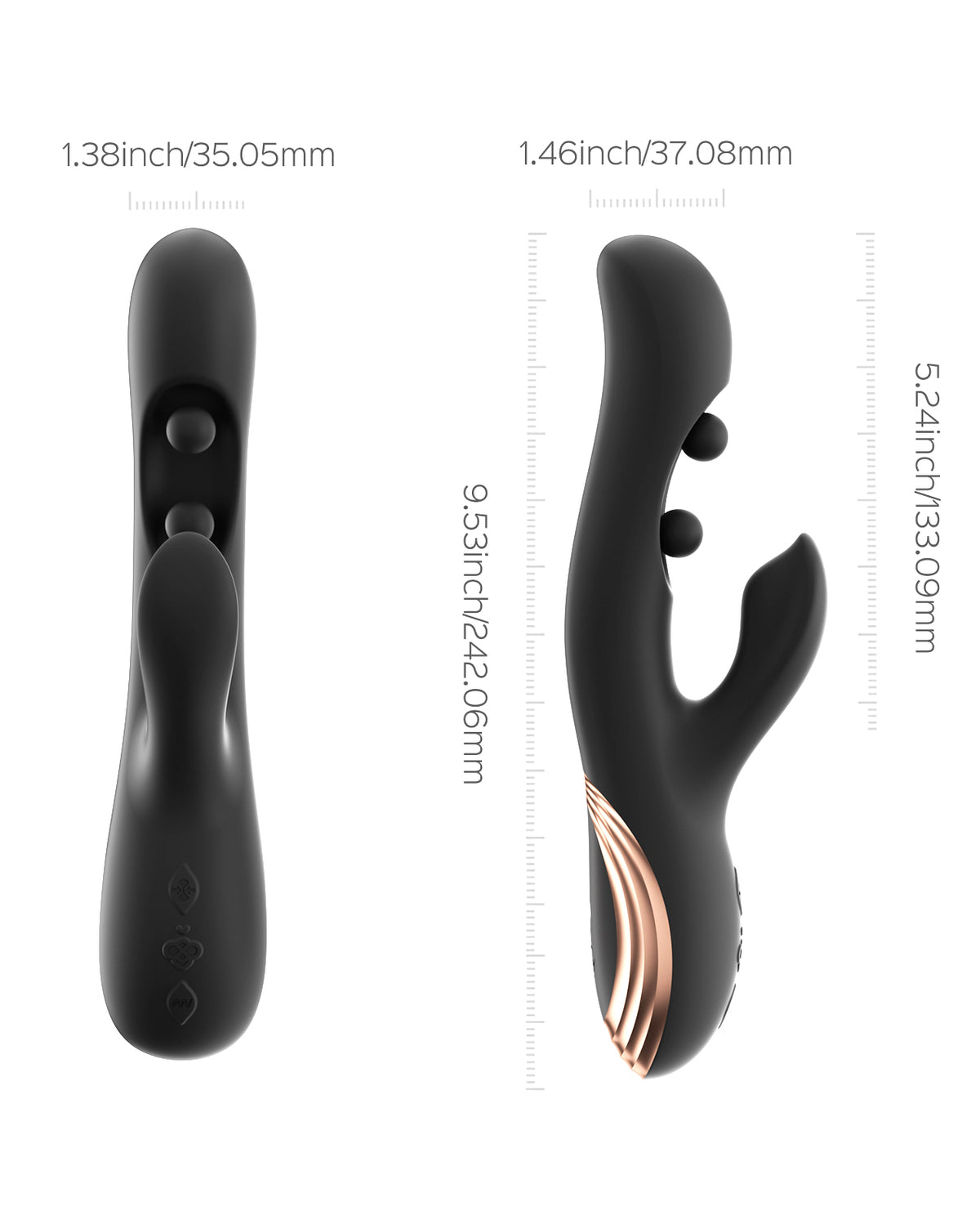 Honey Play Box GEM Twin Balls Rabbit Vibrator – Black – view 3