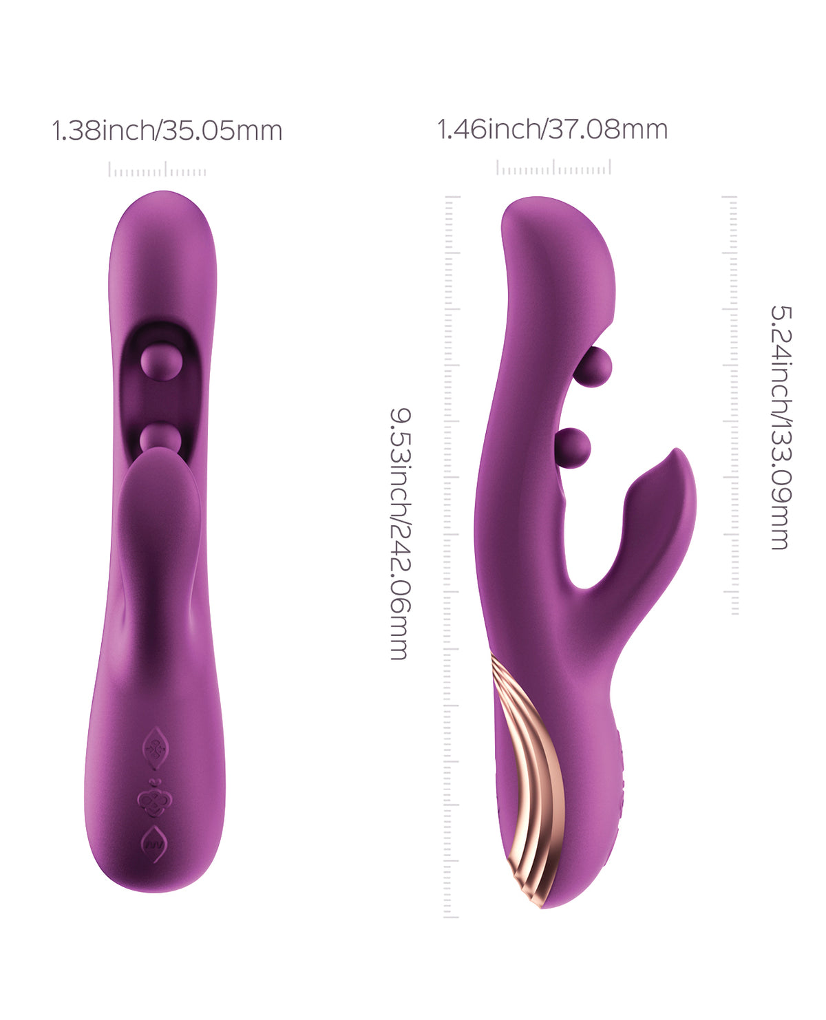 Honey Play Box GEM Twin Balls Rabbit Vibrator – Purple – view 3
