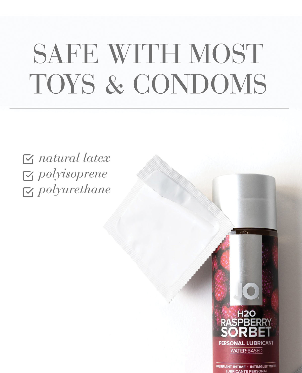 JO H2O Flavored Water-Based Lubricant – 4 oz – Raspberry – view 3
