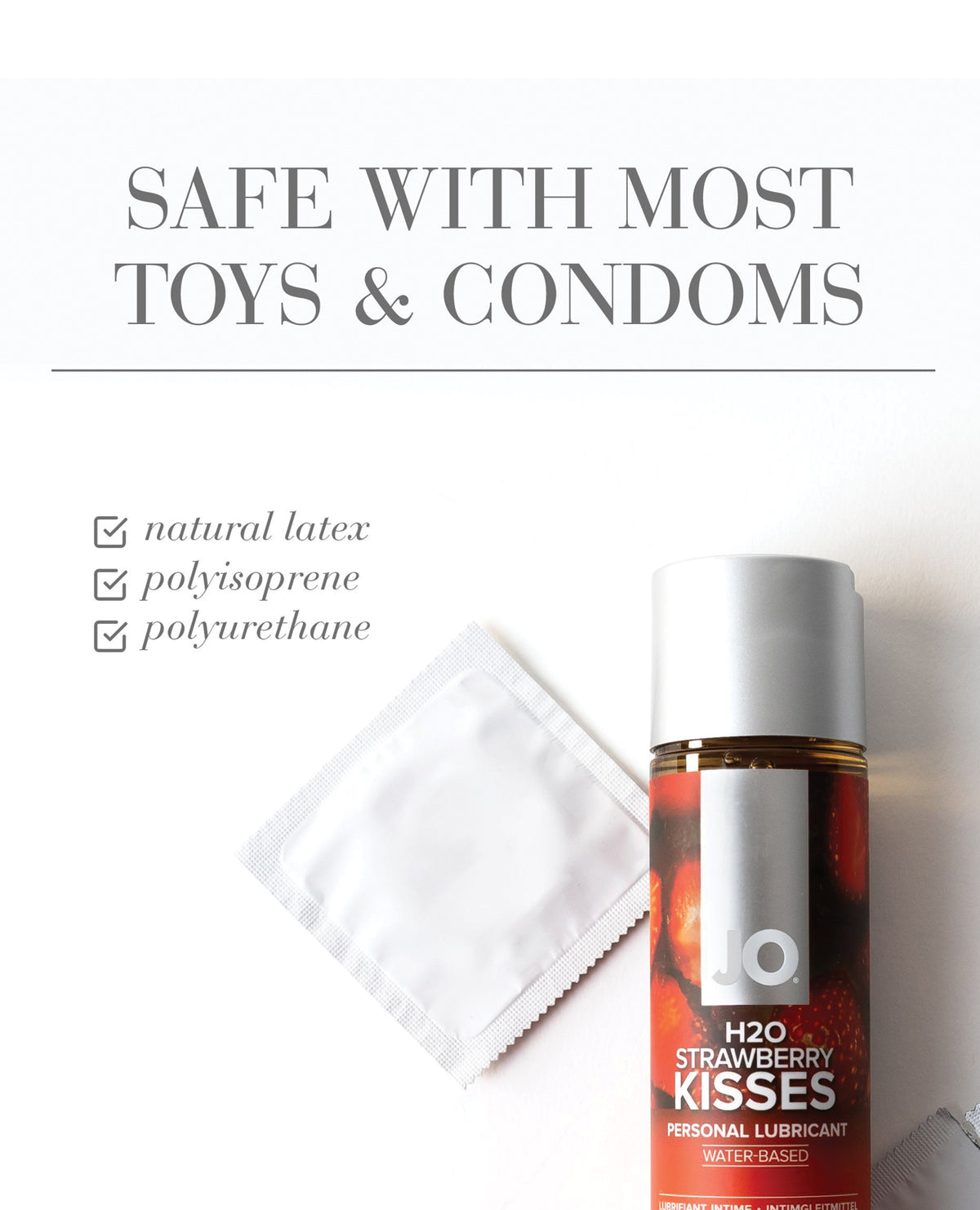 JO H2O Flavored Water-Based Lubricant – 4 oz – Strawberry – view 2