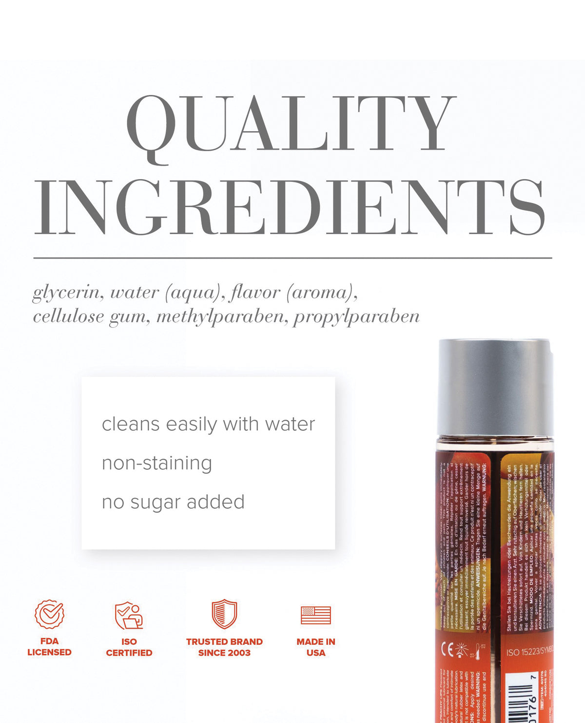 JO H2O Flavored Water-Based Lubricant – 4 oz – Peach