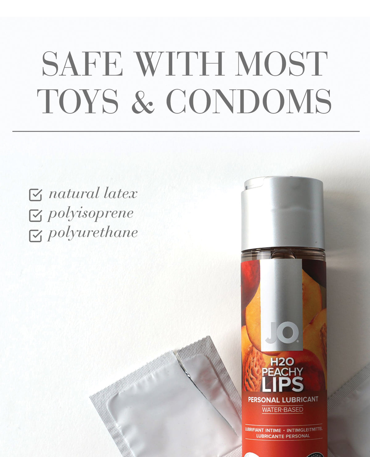 JO H2O Flavored Water-Based Lubricant – 4 oz – Peach