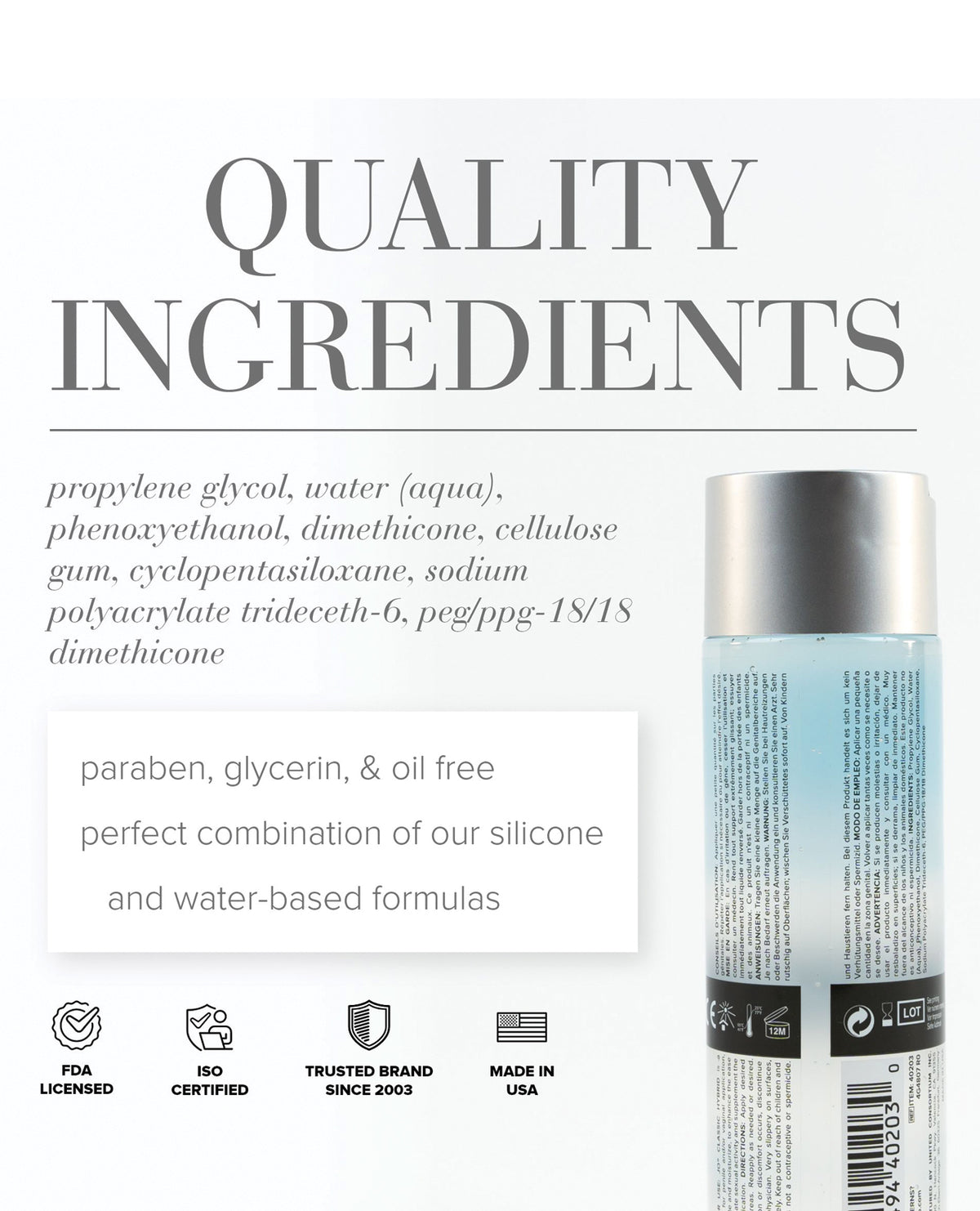 JO Classic Hybrid Lubricant – 8 oz – view 2