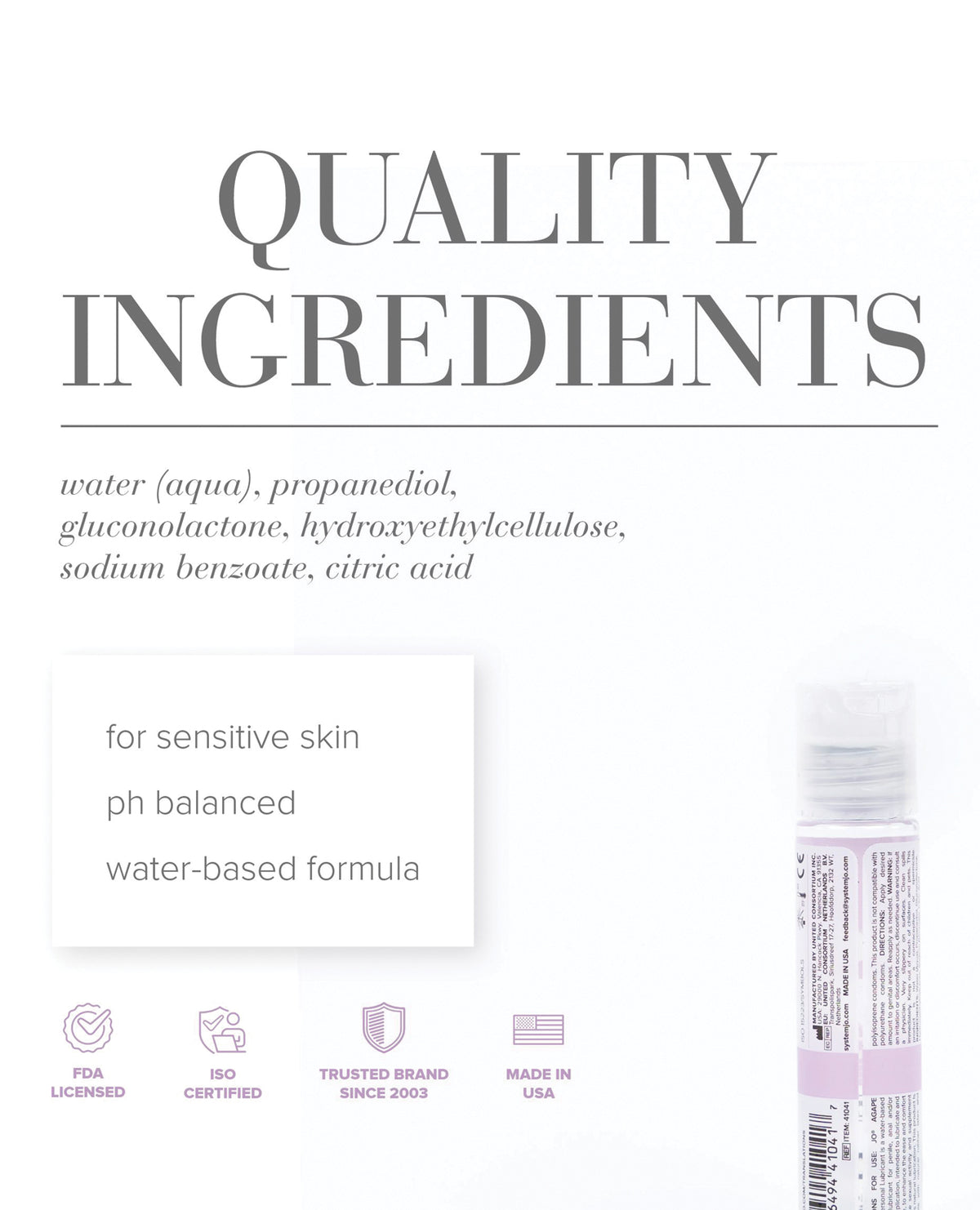 JO Agape pH-Balanced Water-Based Lubricant – Original 1 oz – view 2