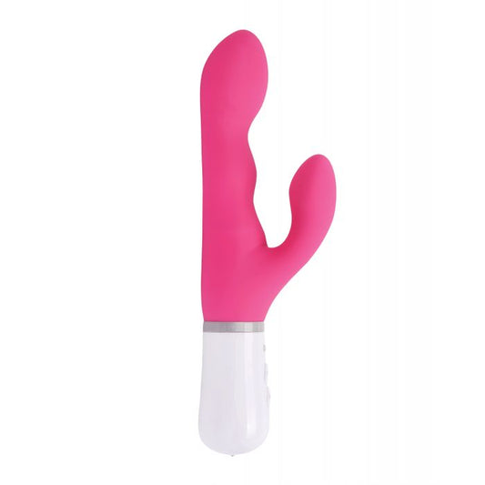 Lovense Nora rabbit vibrator in pink, shown against a white background