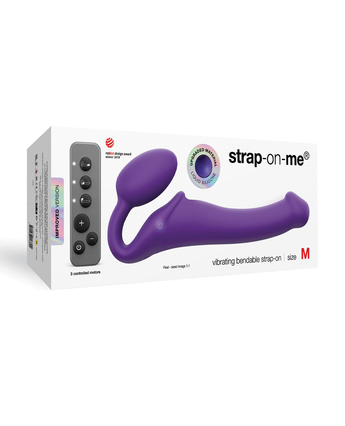 Strap-On-Me Vibrating Bendable Strapless Strap-On – Purple – Medium