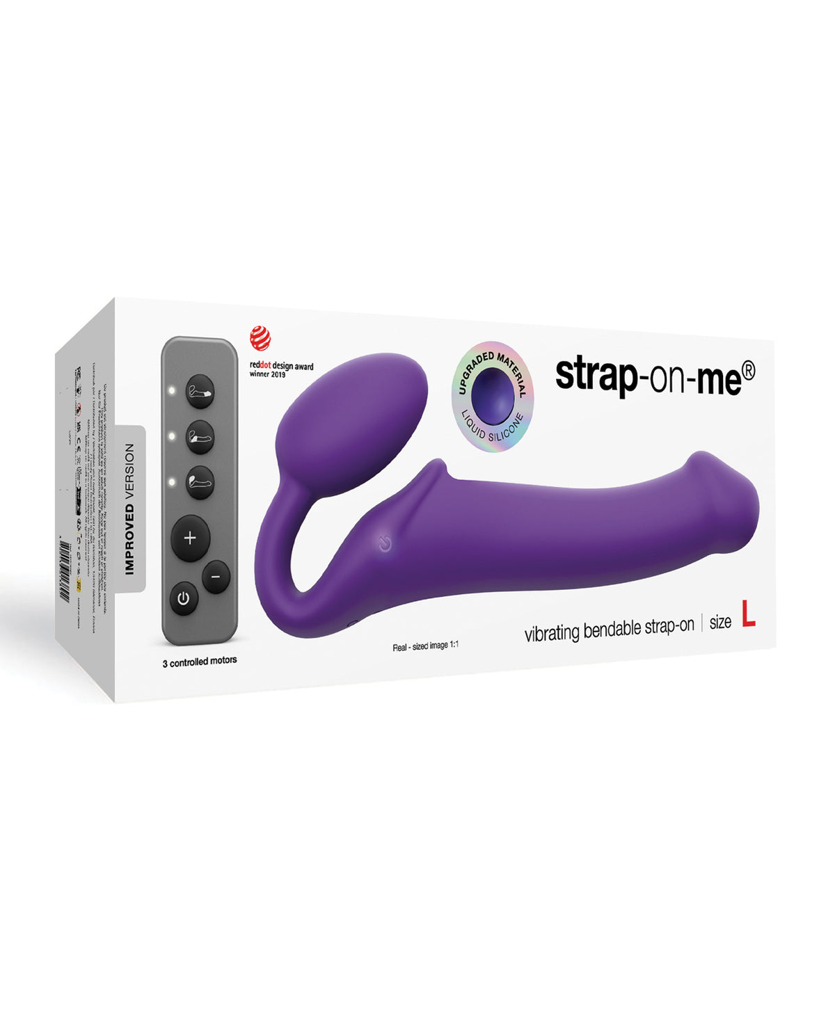 Strap-On-Me Vibrating Bendable Strapless Strap-On – Purple – Large
