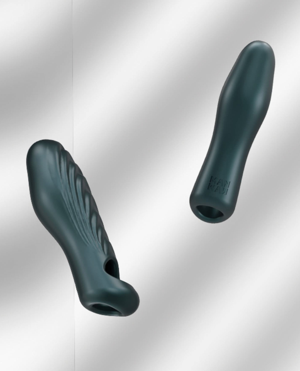 Manwan RYZER Textured Silicone Penis Sleeve – Pine Gray – view 2