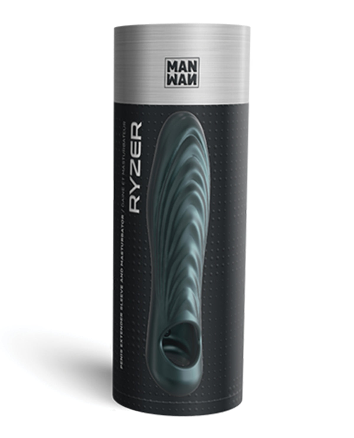 Manwan RYZER Textured Silicone Penis Sleeve – Pine Gray – view 4