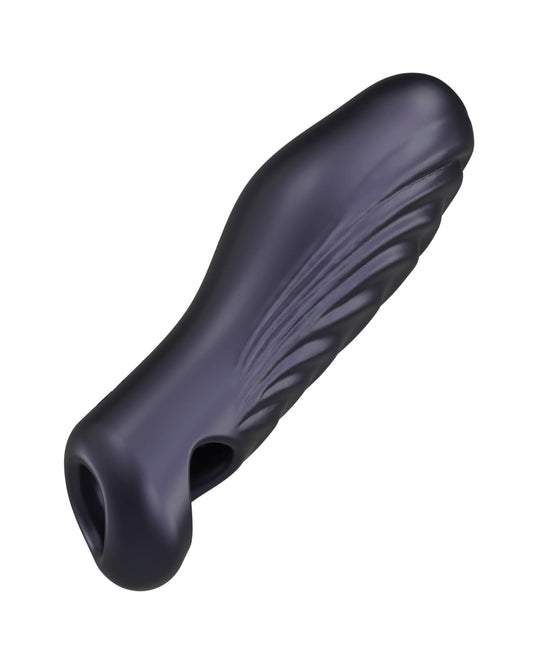 Manwan RYZER Textured Silicone Penis Sleeve – Black Plum
