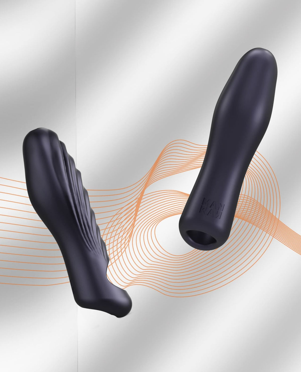 Manwan RYZER Textured Silicone Penis Sleeve – Black Plum – view 2