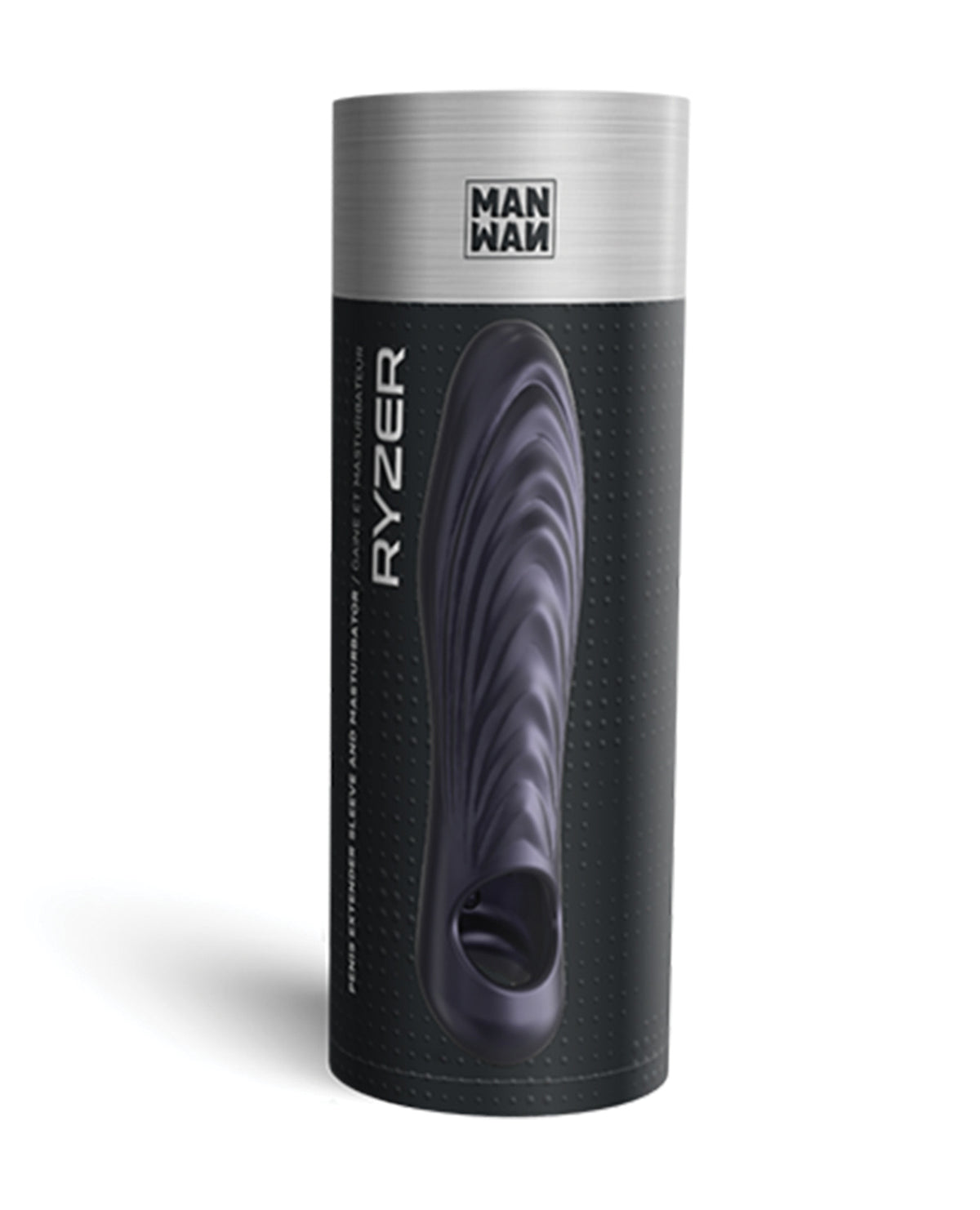 Manwan RYZER Textured Silicone Penis Sleeve – Black Plum – view 5